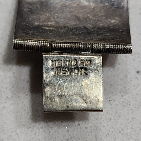 Antique sterling silver Mexican bracelet with abalone inlay by Miguel Gracia 7.5 - Picture 6 of 7